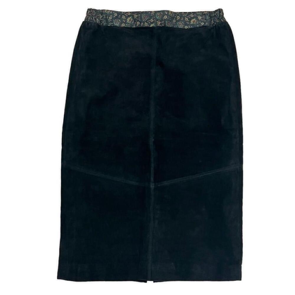 Atlantic Beach Leather Women's Black Long Pencil Western Boho Skirt Size M